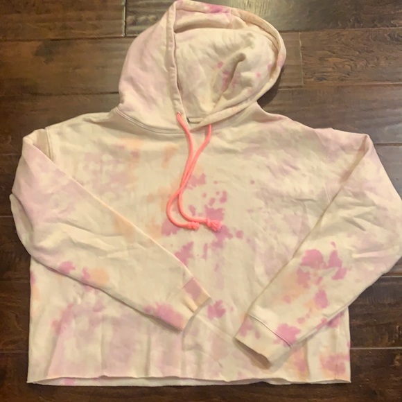 Wild fable raw hem hoodie tie dye